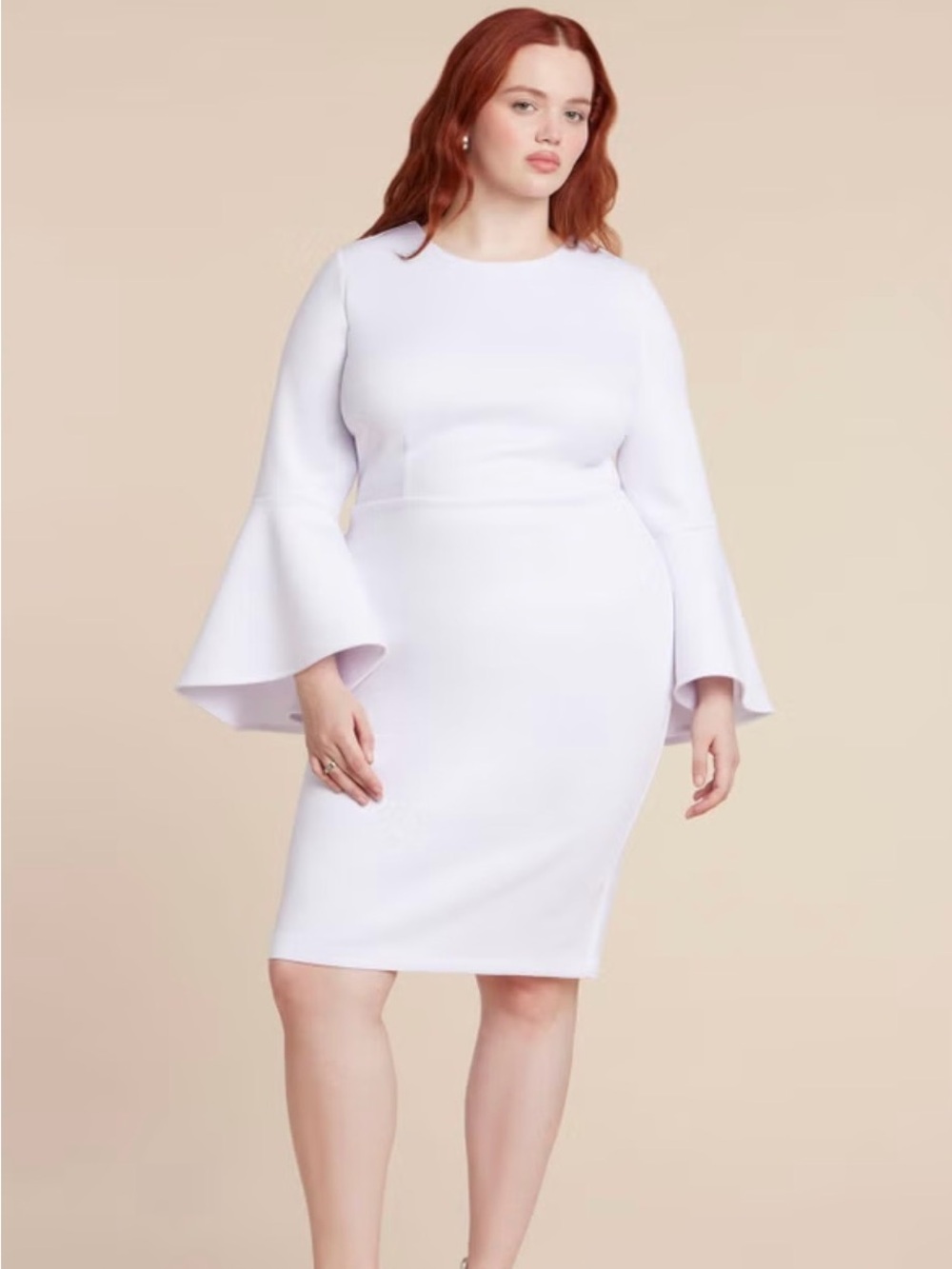 Eloquii Plus Size Flare Sleeve Scuba Dress